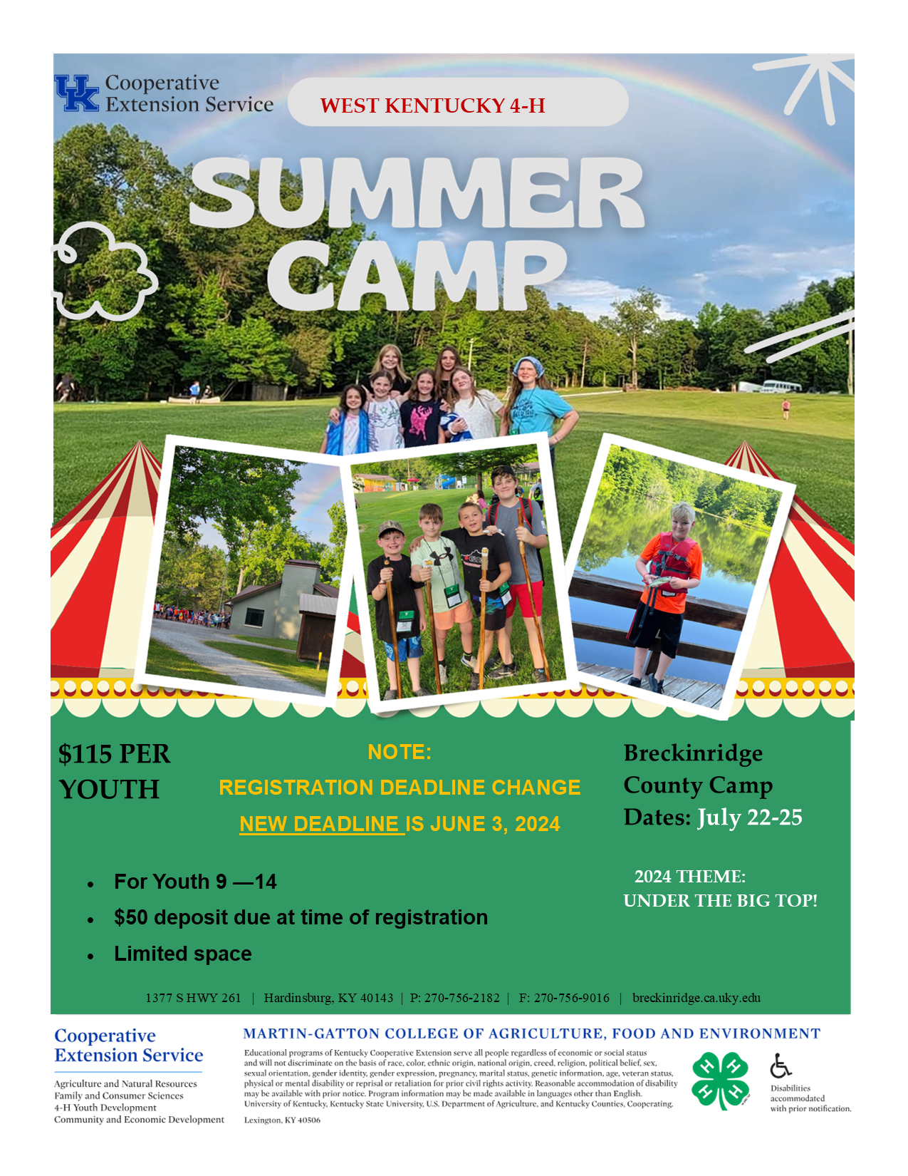 Updated Camp Flyer for 4-H Camp